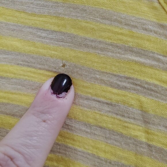 BCBGMaxAzria Women's Yellow & Taupe Stripe Soft Cotton Dolman Top Size S - Picture 4 of 5